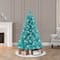 6 Pack: 4ft. Pre-Lit Fashion Teal Artificial Christmas Tree, Clear Lights